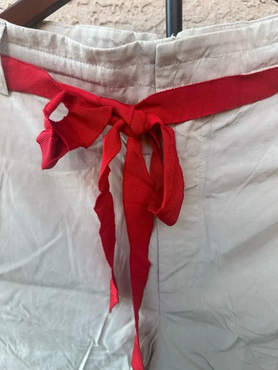 FREE PEOPLE Beige Women’s Casual Shorts with Red Belt - Picture 5 of 10